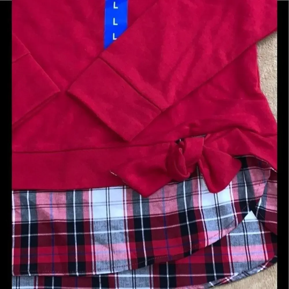 Izod Womens Tie Front 2-Fer Top Size M - Picture 3 of 5